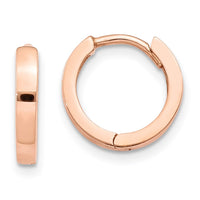 Thumbnail for 14k Rose Gold Round Hinged Hoop Earrings