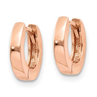 Thumbnail for 14k Rose Gold Round Hinged Hoop Earrings