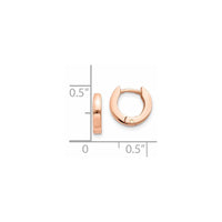 Thumbnail for 14k Rose Gold Round Hinged Hoop Earrings