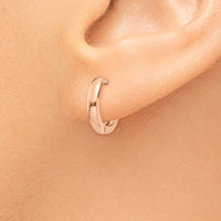 Thumbnail for 14k Rose Gold Round Hinged Hoop Earrings