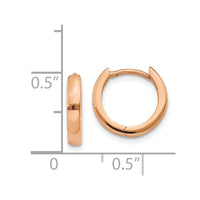 Thumbnail for 14k Rose Gold Round Hinged Hoop Earrings