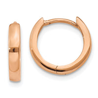 Thumbnail for 14k Rose Gold Round Hinged Hoop Earrings