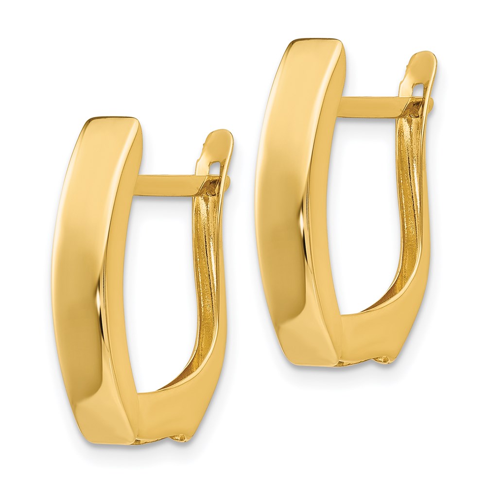 14K Gold Polished Hinged Post Earrings
