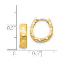 Thumbnail for 14K Diamond Cut 4mm Patterned Hinged Hoop Earrings