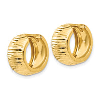 Thumbnail for 14K Gold Textured and Polished Hinged Hoop Earrings