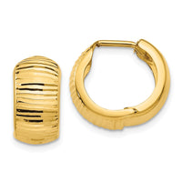 Thumbnail for 14K Gold Textured and Polished Hinged Hoop Earrings
