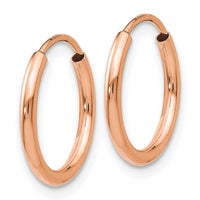 Thumbnail for 14k Rose Gold Polished Endless Tube Hoop Earrings