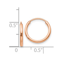 Thumbnail for 14k Rose Gold Polished Endless Tube Hoop Earrings