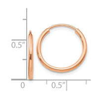 Thumbnail for 14k Rose Gold Polished Endless Tube Hoop Earrings