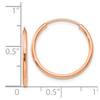 Thumbnail for 14k Rose Gold Polished Endless Tube Hoop Earrings