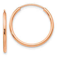 Thumbnail for 14k Rose Gold Polished Endless Tube Hoop Earrings