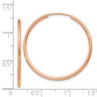 Thumbnail for 14k Rose Gold Polished Endless Tube Hoop Earrings