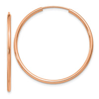 Thumbnail for 14k Rose Gold Polished Endless Tube Hoop Earrings