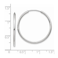 Thumbnail for 14k White Gold Polished Endless Tube Hoop Earrings