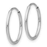 Thumbnail for 14k White Gold Polished Endless Tube Hoop Earrings