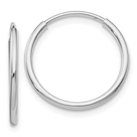 Thumbnail for 14k White Gold Polished Endless Tube Hoop Earrings