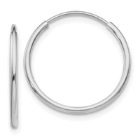 Thumbnail for 14k White Gold Polished Endless Tube Hoop Earrings