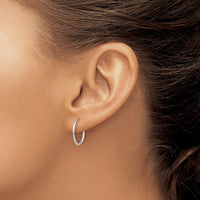 Thumbnail for 14k White Gold Polished Endless Tube Hoop Earrings