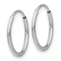Thumbnail for 14k White Gold Polished Endless Tube Hoop Earrings