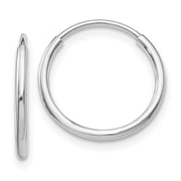 Thumbnail for 14k White Gold Polished Endless Tube Hoop Earrings