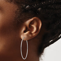 Thumbnail for 14k White Gold Polished Endless Tube Hoop Earrings