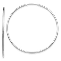 Thumbnail for 14k White Gold Polished Endless Tube Hoop Earrings