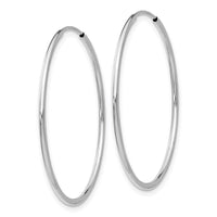 Thumbnail for 14k White Gold Polished Endless Tube Hoop Earrings