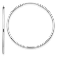 Thumbnail for 14k White Gold Polished Endless Tube Hoop Earrings