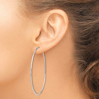 Thumbnail for 14k White Gold Polished Endless Tube Hoop Earrings