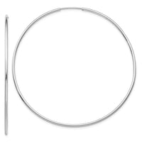 Thumbnail for 14k White Gold Polished Endless Tube Hoop Earrings