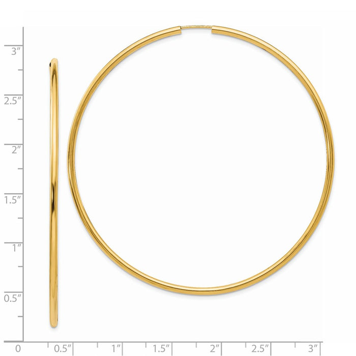 14K Endless Hoop Earrings