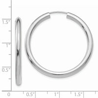 Thumbnail for 14k White Gold Polished Endless Tube Hoop Earrings