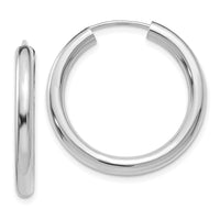 Thumbnail for 14k White Gold Polished Endless Tube Hoop Earrings