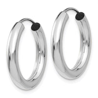 Thumbnail for 14k White Gold Polished Endless Tube Hoop Earrings