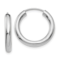 Thumbnail for 14k White Gold Polished Endless Tube Hoop Earrings