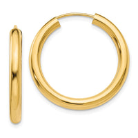 Thumbnail for 14k Polished Endless Tube Hoop Earrings