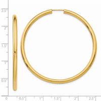 Thumbnail for 14k Polished Endless Tube Hoop Earrings