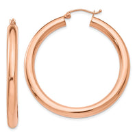 Thumbnail for 14k Rose Gold Polished 4mm Tube Hoop Earrings