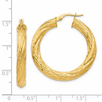 Thumbnail for 14k Textured Tube Hoop Earrings