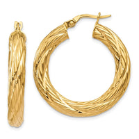 Thumbnail for 14k Textured Tube Hoop Earrings