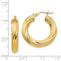 Thumbnail for 14k Textured Tube Hoop Earrings