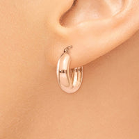Thumbnail for 14k Rose Gold Polished Small Hoop Earrings
