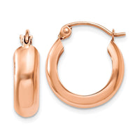 Thumbnail for 14k Rose Gold Polished Small Hoop Earrings