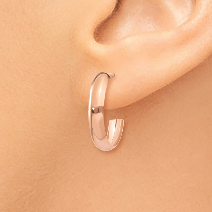 14k Rose Gold Polished Hoop Earrings