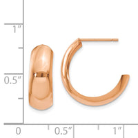 Thumbnail for 14k Rose Gold Polished Hoop Earrings