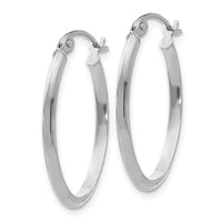 Thumbnail for 14k White Gold Polished Oval Tube Hoop Earrings