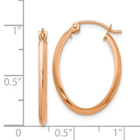 Thumbnail for 14k Rose Gold Polished Oval Tube Earrings