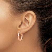 Thumbnail for 14k Rose Gold Polished Oval Tube Hoop Earrings