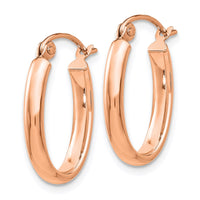 Thumbnail for 14k Rose Gold Polished Half-Round Oval Hoop Earrings