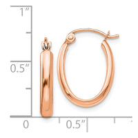 Thumbnail for 14k Rose Gold Polished Half-Round Oval Hoop Earrings